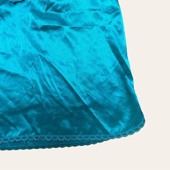 Vintage Green Satin Camisole Dreamwear Lingerie - Picture 2 of 5